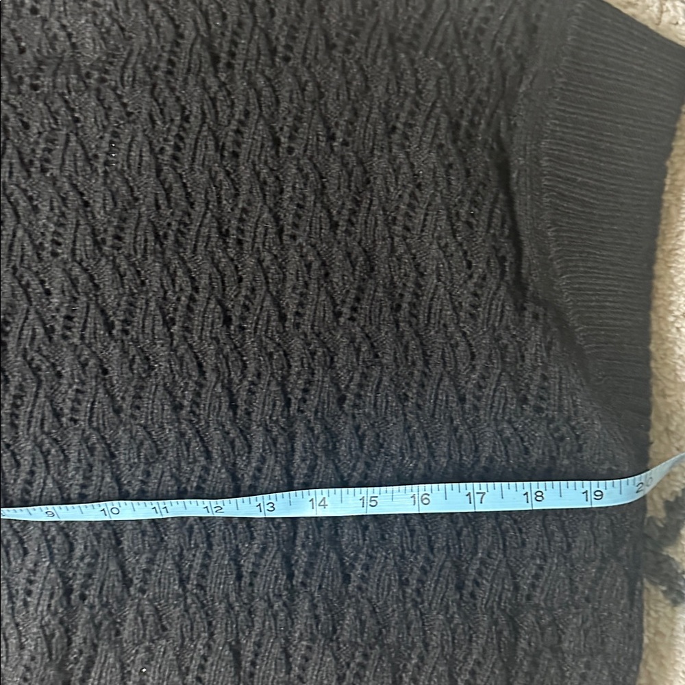 Vince Camuto Pointelle turtleneck sweater cardigan. - Picture 5 of 6